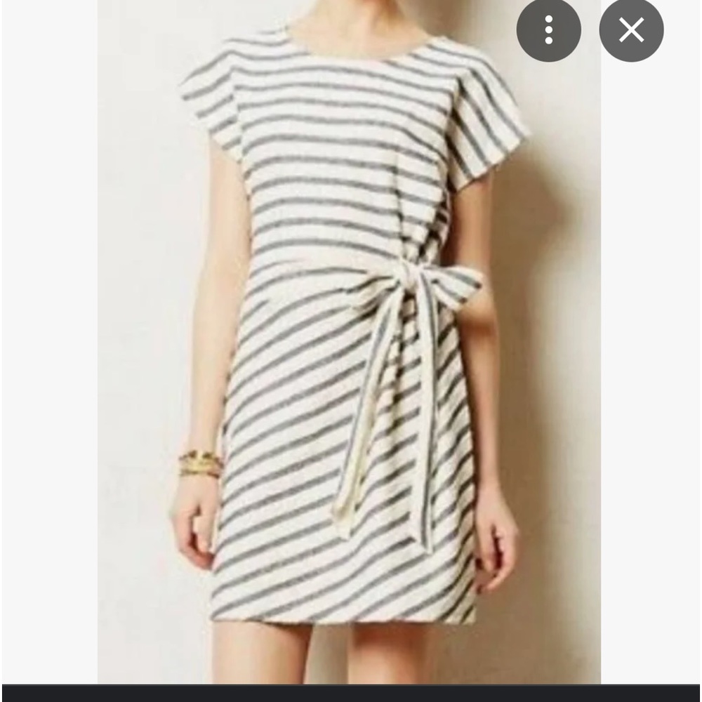 Faux wrap stripe dress